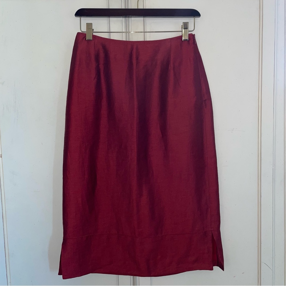 Eddie Bauer deep red pencil skirt